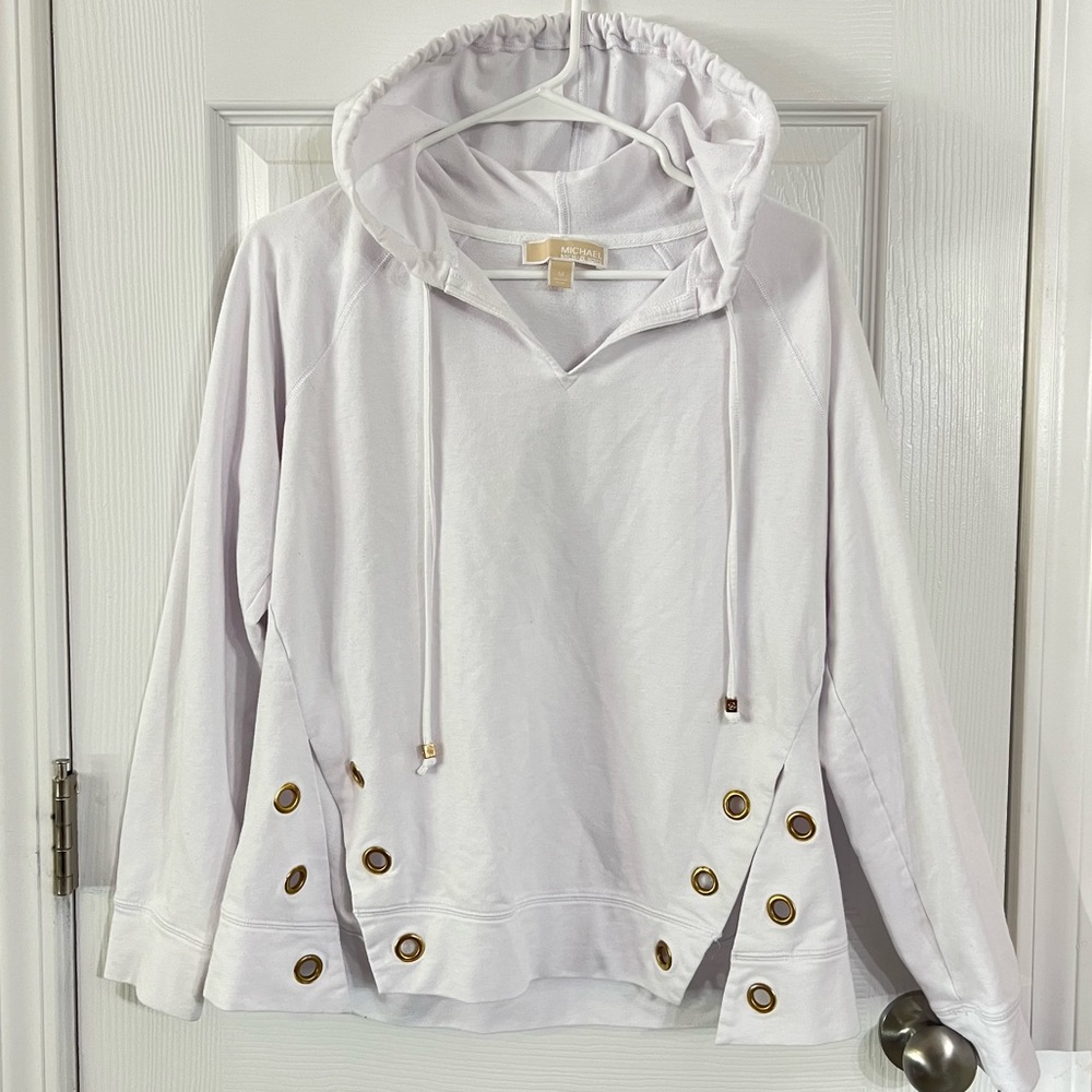 Michael Kors hoodie pull over gold accents size medium